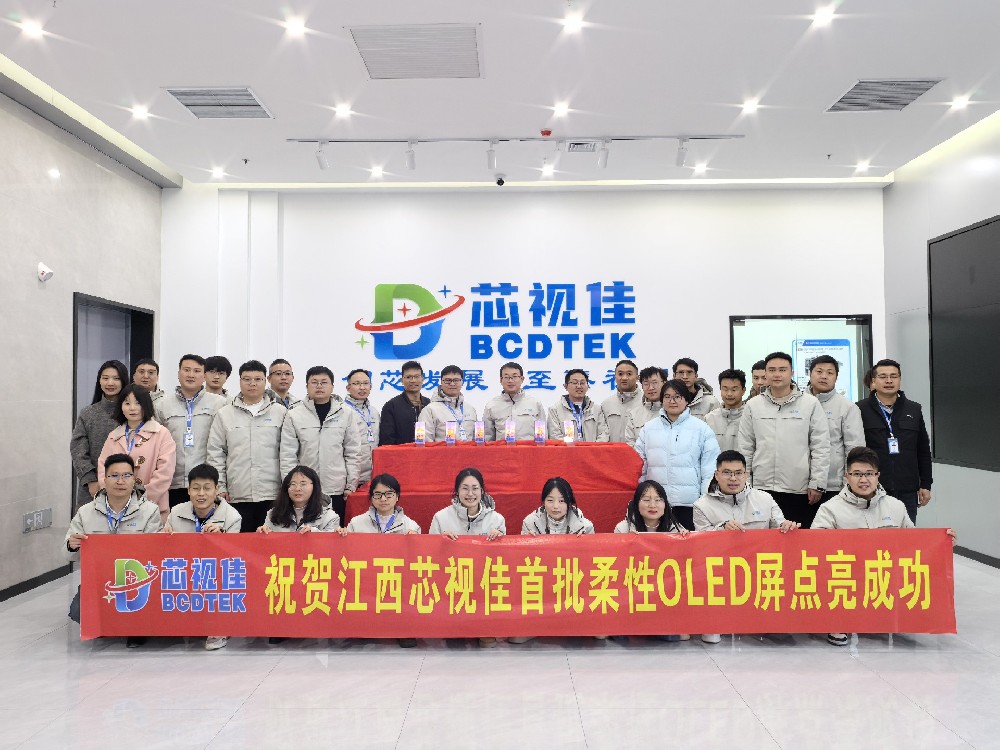 【芯喜報】江西芯視佳首批柔性OLED屏成功點亮